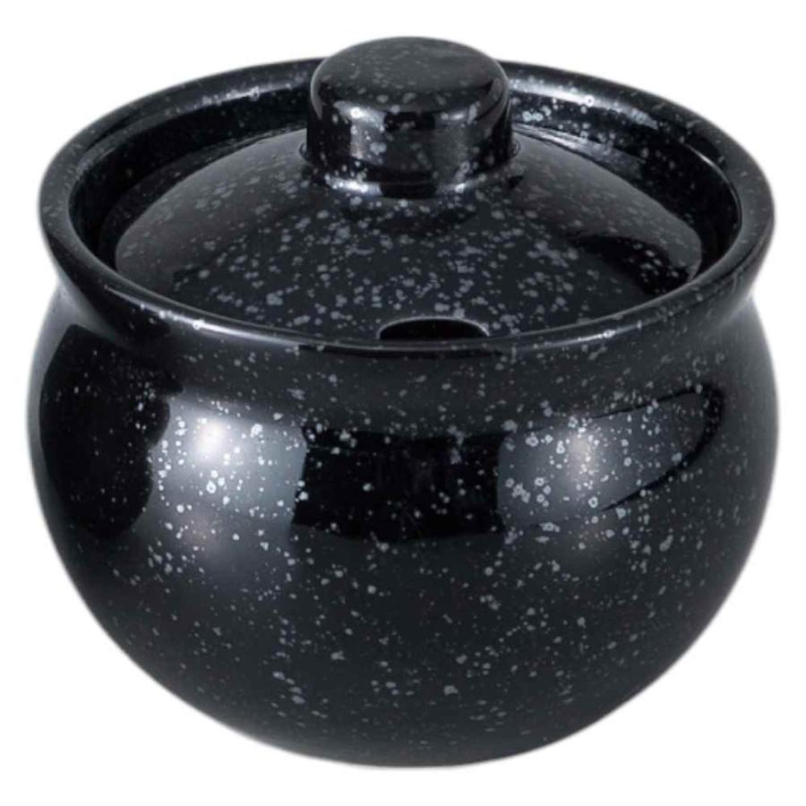 陶器 小物入れ 調味料 漬物 梅干し キムチ タレ入れ 砂糖 蓋付容器/ 黒
