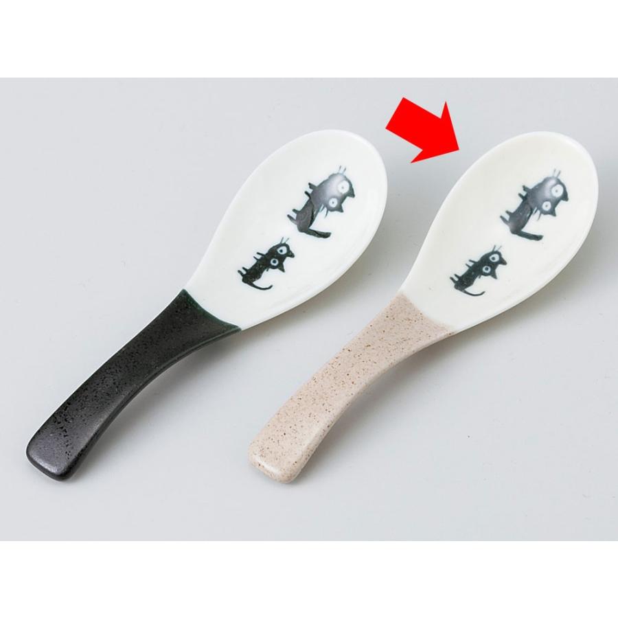 レンゲ れんげ 蓮華 杓子 スプーン カトラリー/ 黒猫 白レンゲ /食器