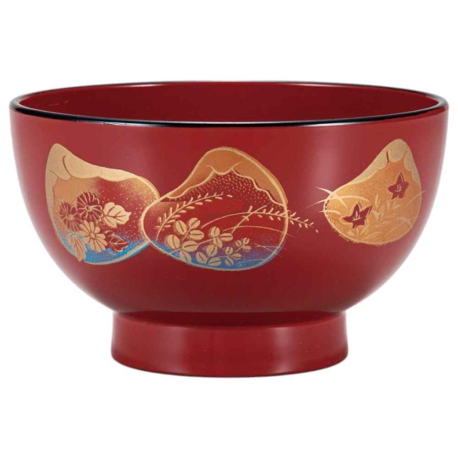和食器 会津 漆器 汁碗 吸物碗/ 朱 寿汁椀 ハマグリ /家庭用 業務用