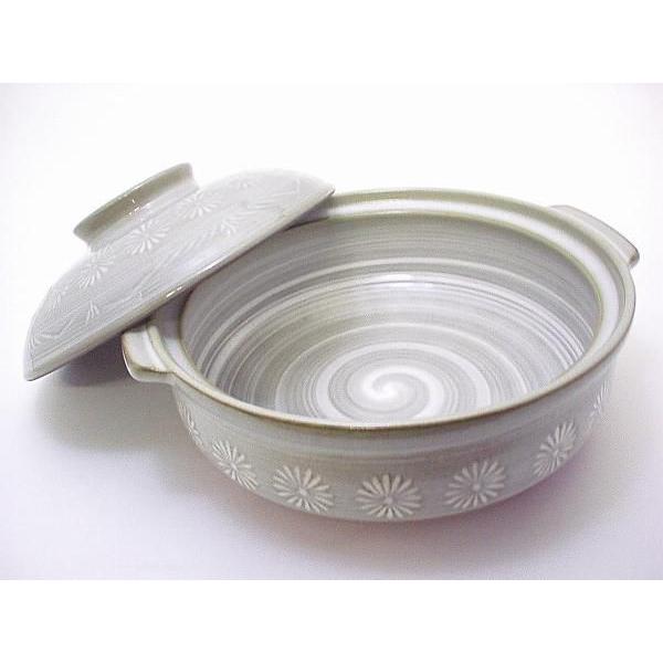 土鍋/ 銀峯花三島10号鍋 /定番 業務用 家庭用 : 美濃のちゃわん屋