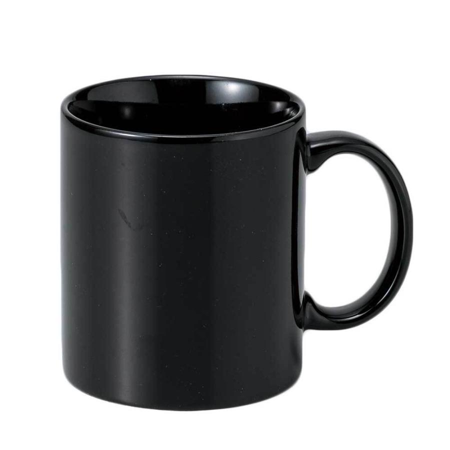 マグカップ シンプル ブラック 黒色/ 中マグ 艶黒 /コーヒー ホット