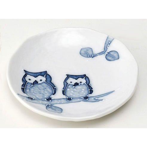 陶器 お皿/ 一珍フクロウ 小皿 /和食器 かわいい 食器 猫 陶器 お皿/ 一珍フクロウ 小皿 /和食器 かわいい 食器 猫