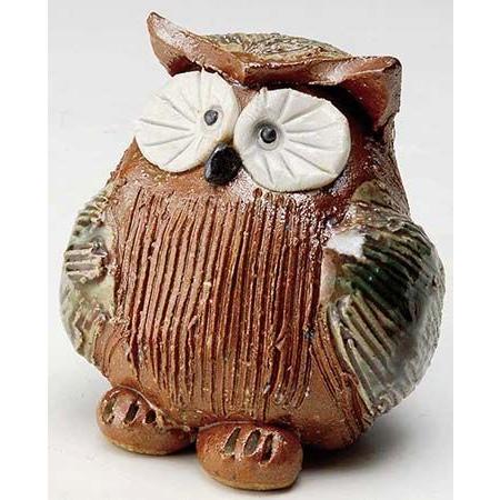 陶器 縁起/ 福ふくろう置物（大） /贈り物 プレゼント 祝い : 美濃の