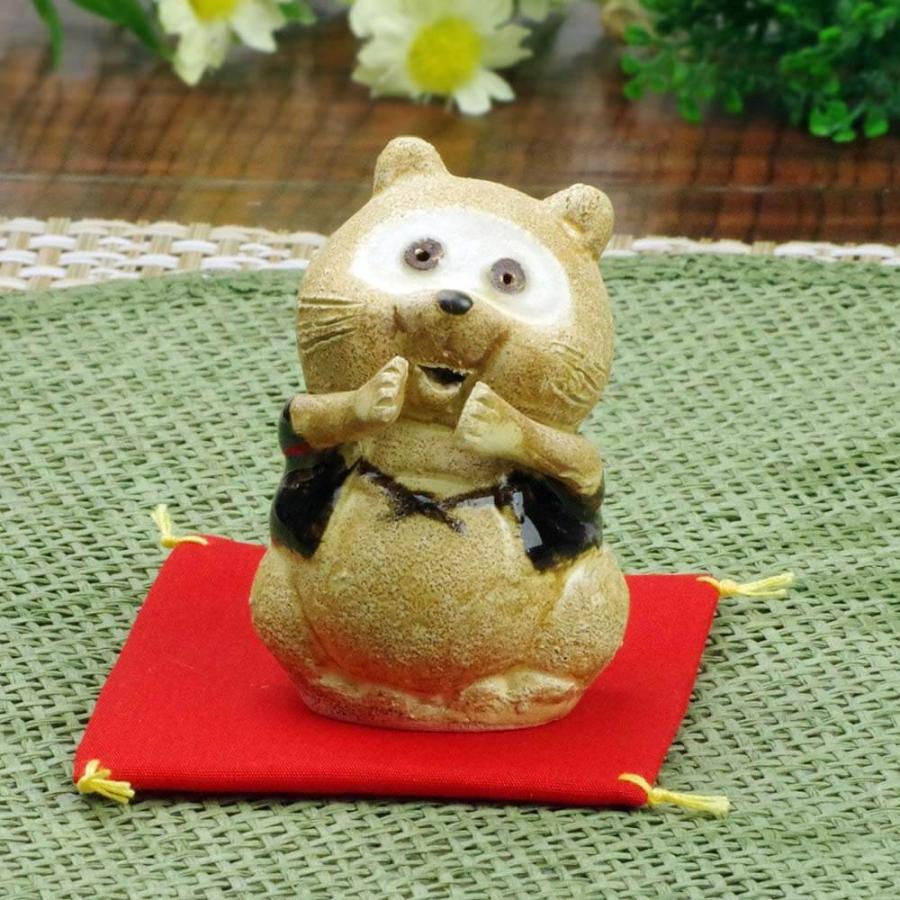 手作りの置物 手造り 置物/ たぬき置物（手拍子） /座布団付 インテリア プレゼント
