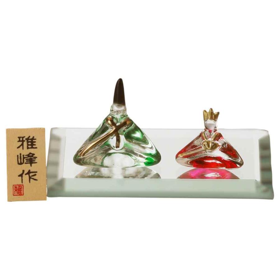 雛人形 コンパクト ガラス ひな人形/ 硝子座雛飾り /ミニチュア 初節句