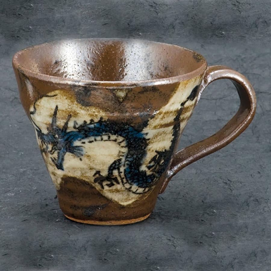 和風マグ 男性向け ギフト 父の日 敬老の日 茶色/ 暴れ龍 マグカップ