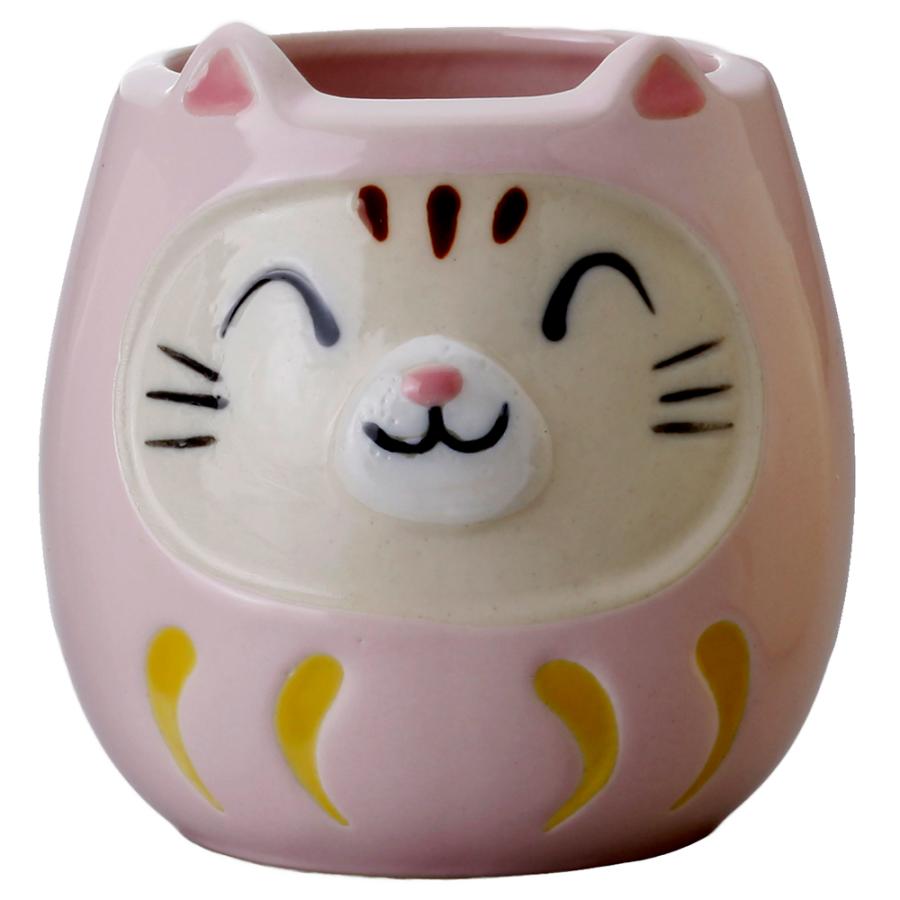 猫 猫柄 丸いボディでかわいい コーヒーカップ 贈り物 ネコ達磨マグ 桃 カップ だるま 幸運 開運 商売繁盛 縁起物 招き猫 Ch K4549 美濃のちゃわん屋さん 古林恩羅院 通販 Yahoo ショッピング