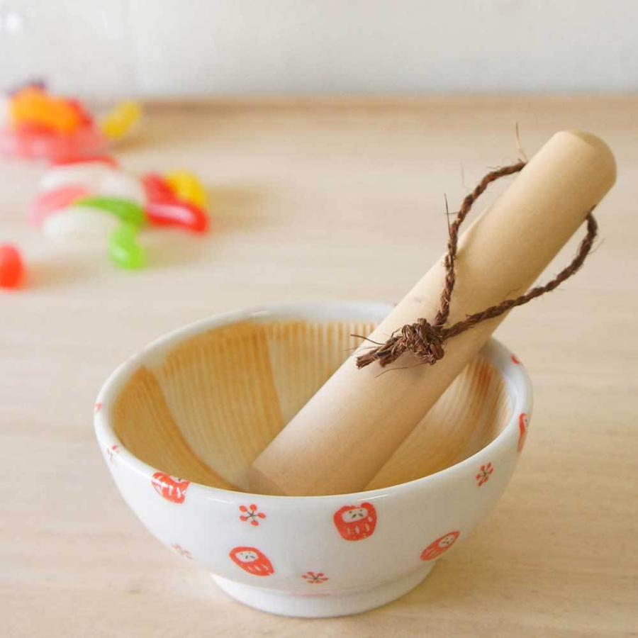 すり鉢 小さめ すり棒付 ごますり/ 赤だるまミニすり鉢 /箱入り