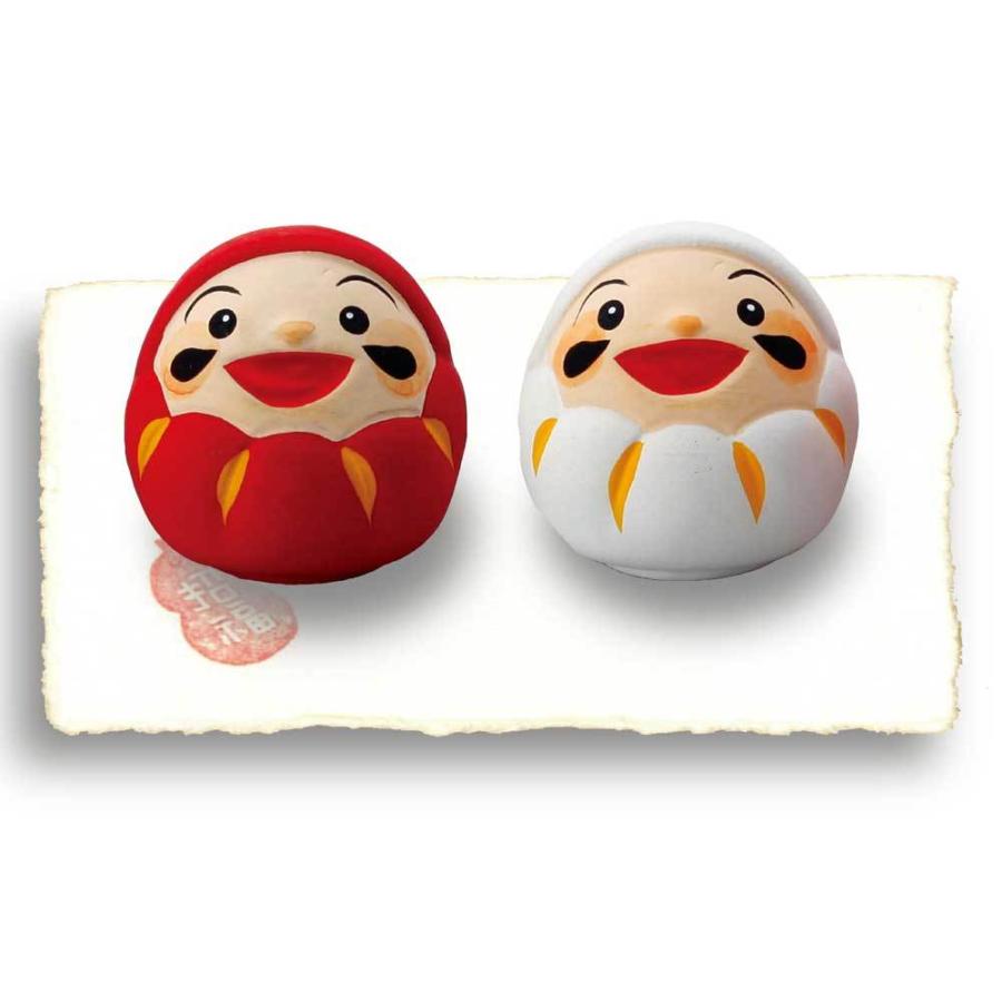 達磨 だるま 縁起物 かわいい 置物/ 紅白ミニだるま /魔除け効果 病気