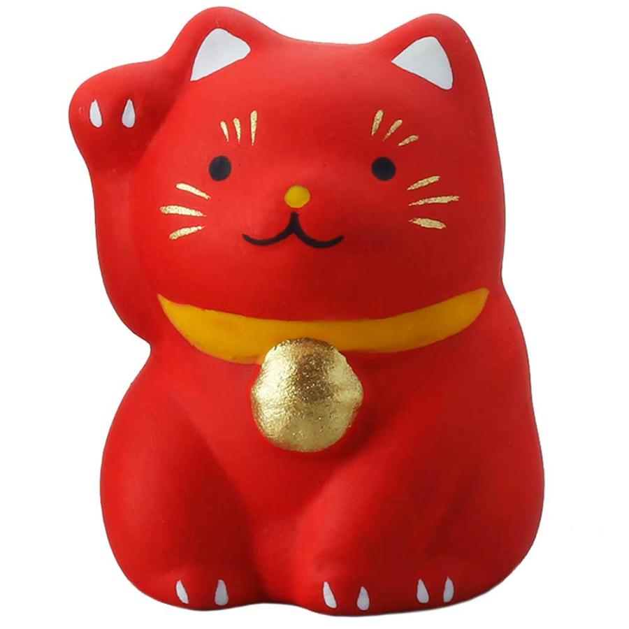 招き猫 縁起物 可愛い/ 小福猫・赤 /贈り物 プレゼント 敬老の日 新築