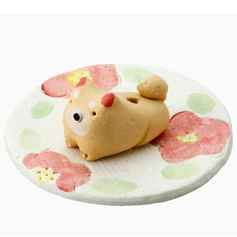 NO29 柴犬ちゃんᒼᑋªⁿ❤︎* 置型アロマサシェ❤️‼️ 香皿 香立て 柴犬 可愛い 人形師の手造り置物 工房SAO作/ 花柴犬香立