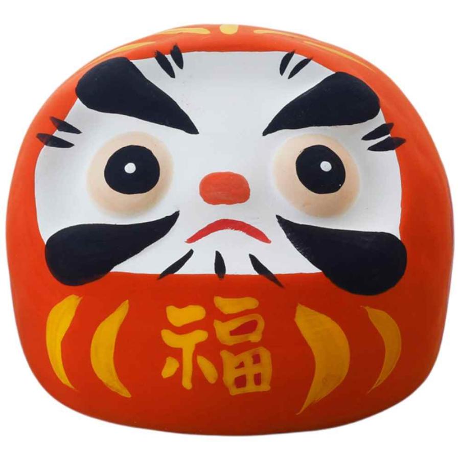陶器 置物 ダルマ 小さい 縁起物/ 赤い達磨 /贈り物 プレゼント 粗品 