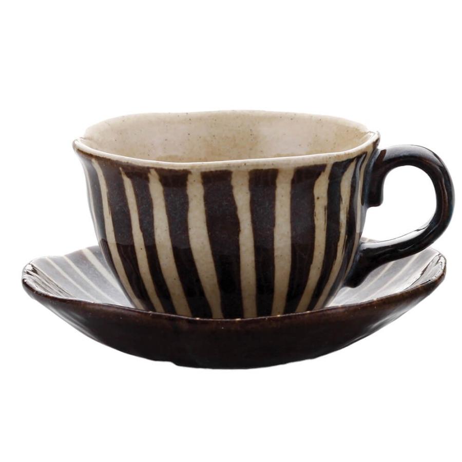 丸いシルエット ぽっこり かわいい ストライプ 縞々模様 黒ライン 珈琲碗皿 ティーカップ コーヒー カップ ソーサー 食器 お祝い 飲食店 ギフト Ch K7179 美濃のちゃわん屋さん 古林恩羅院 通販 Yahoo ショッピング