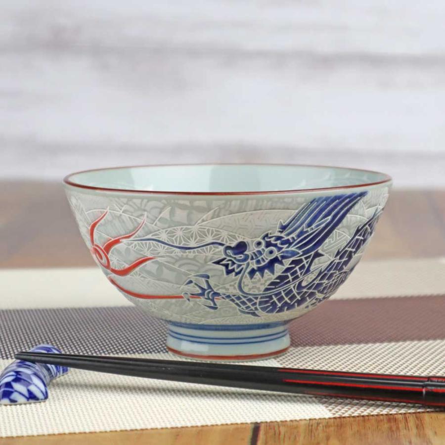 茶碗 飯碗/ 撥水 龍神 大平 /ドラゴン 竜 飛龍 純和風 : 美濃のちゃ