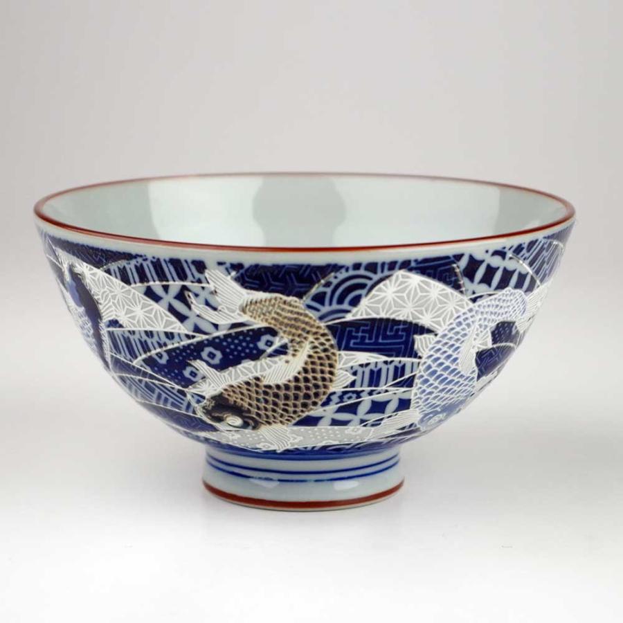 茶碗 飯碗/ 撥水 昇り鯉 大平 /滝登り 出世 縁起 純和風 : 美濃のちゃ