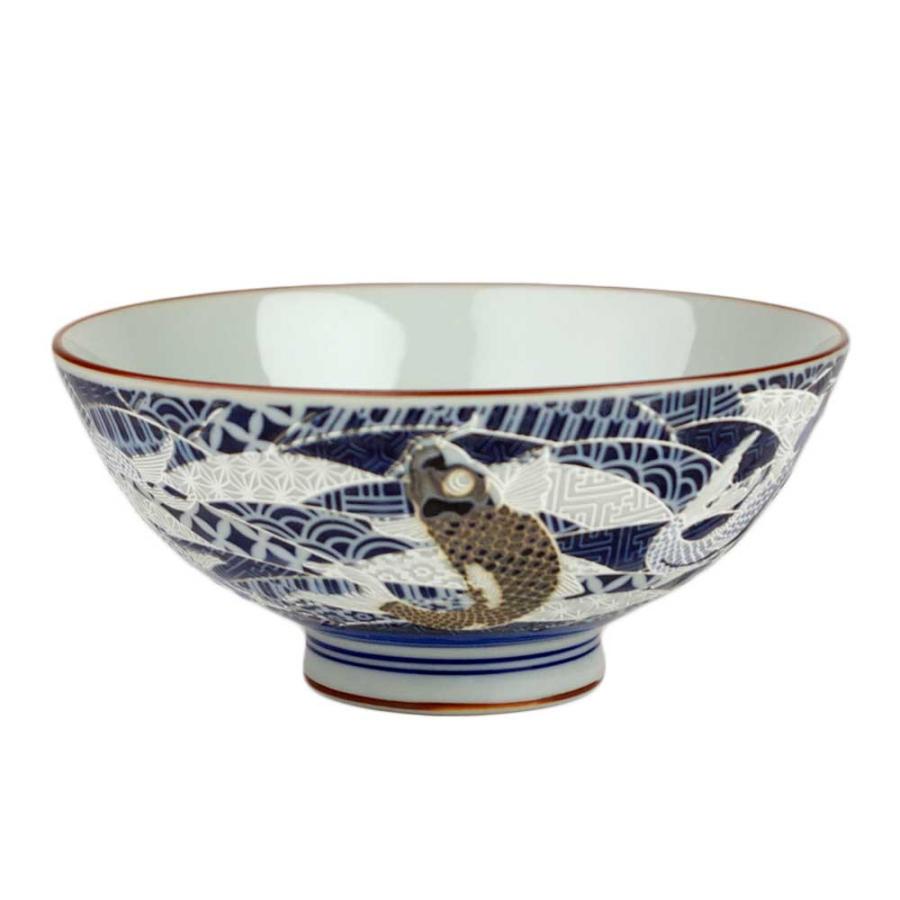 茶碗 飯碗/ 撥水 昇り鯉 毛料 /滝登り 出世 縁起 純和風 : 美濃のちゃ