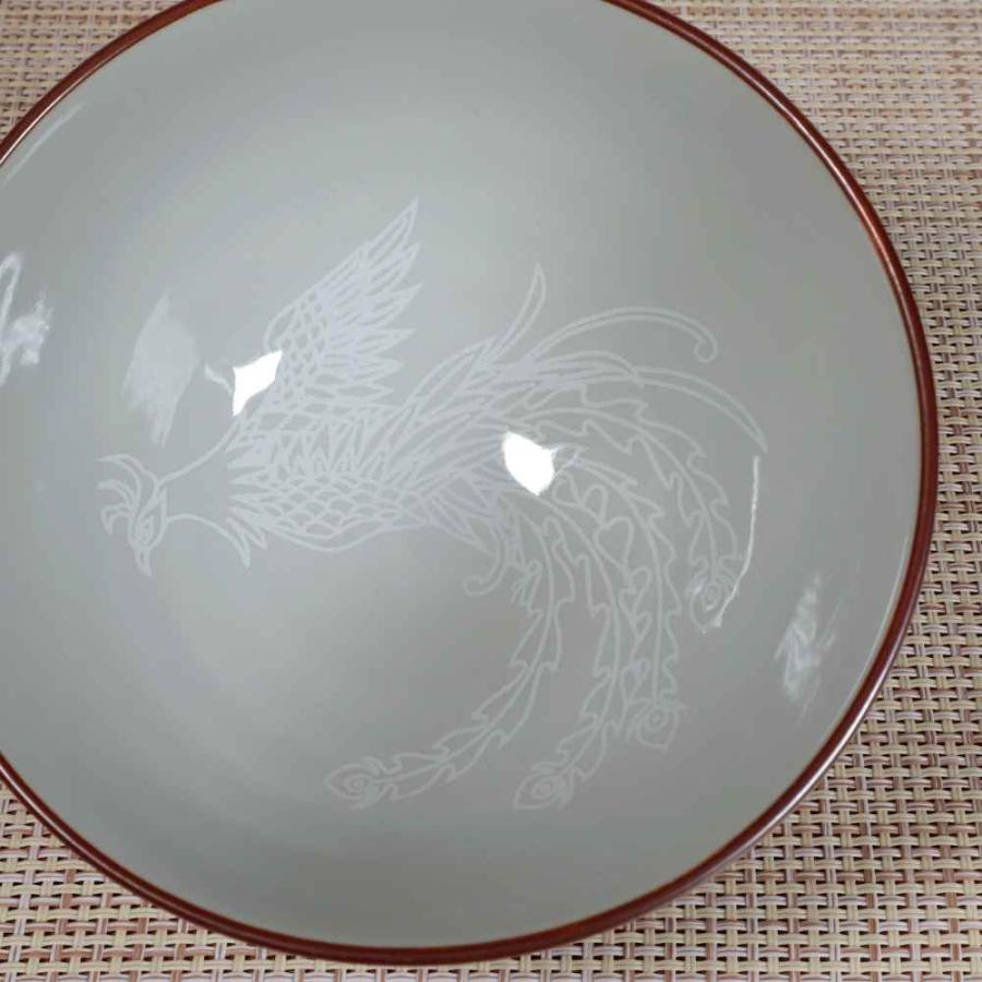 茶碗 飯碗/ 銀パール 鳳凰 中平 貴紫 /フェニックス 朱雀 純和風