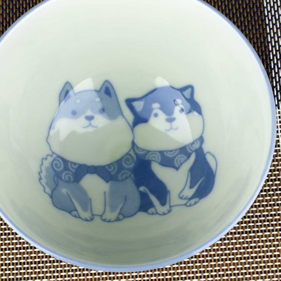 茶碗 柴犬 犬好き 飯碗 飯器/ ふろしき豆柴中平茶碗（水色） /しばいぬ