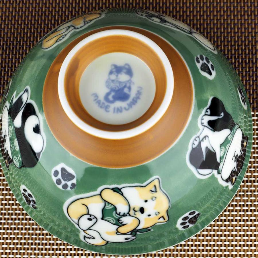 茶碗 柴犬 犬好き 飯碗 飯器/ ふろしき豆柴中平茶碗（緑） /しばいぬ