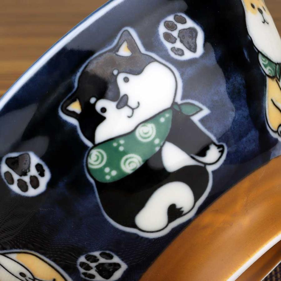 茶碗 柴犬 犬好き 飯碗 飯器/ ふろしき豆柴中平茶碗（藍） /しばいぬ