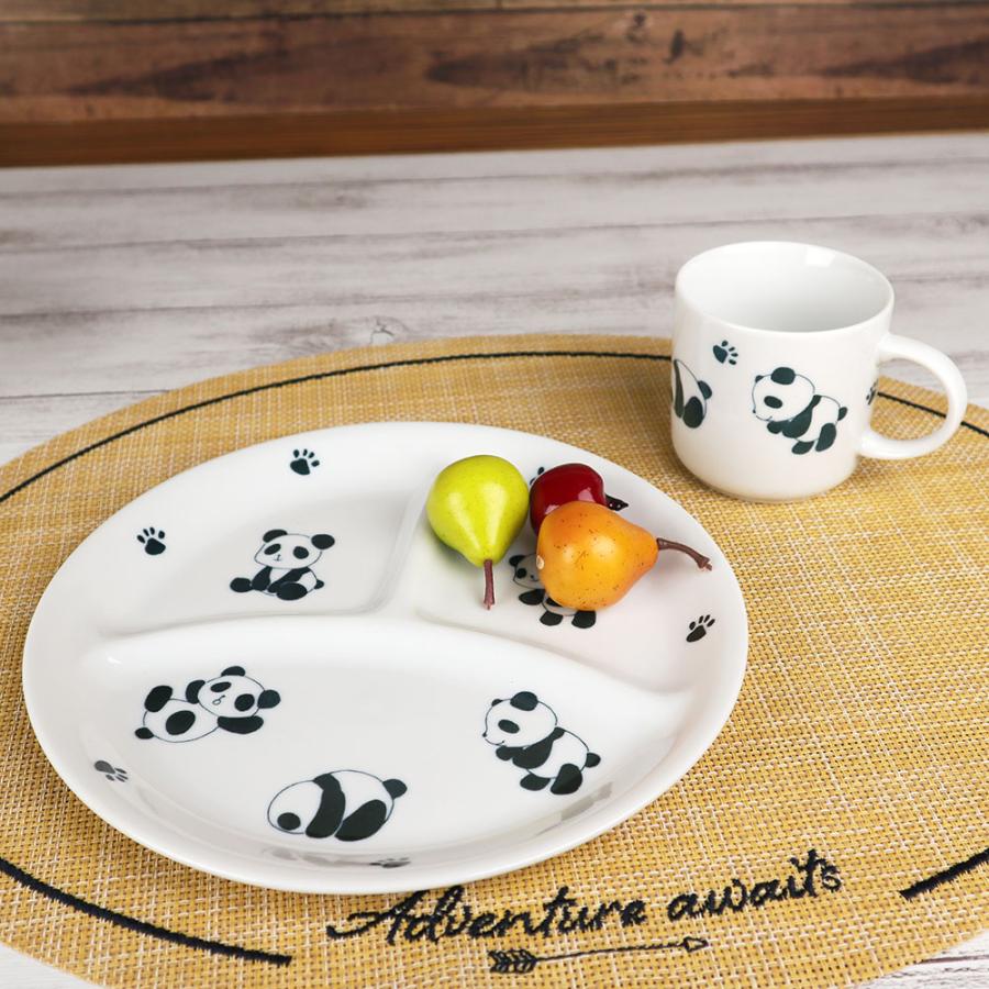 ランチプレート 子ども用 三つ仕切 食器 パンダ/ でんぐりパンダ 仕切