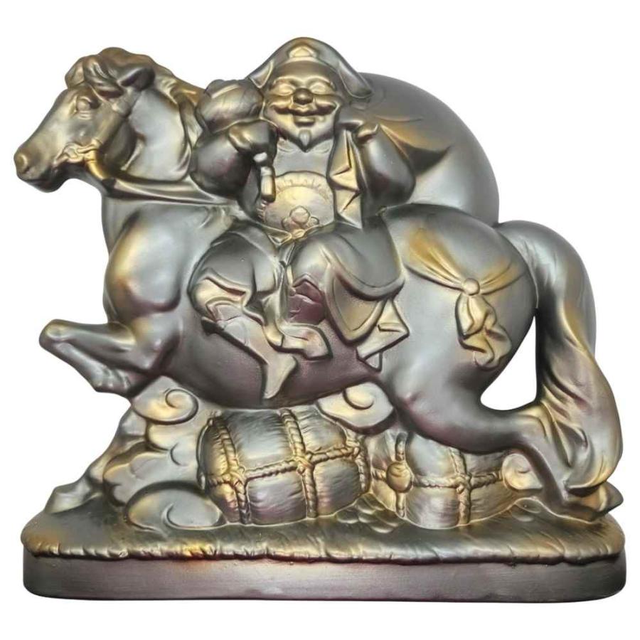 干支 午 陶器 置物 馬 うま 2026年/ 常滑焼 丙午 大黒 銀 /粗品 販促