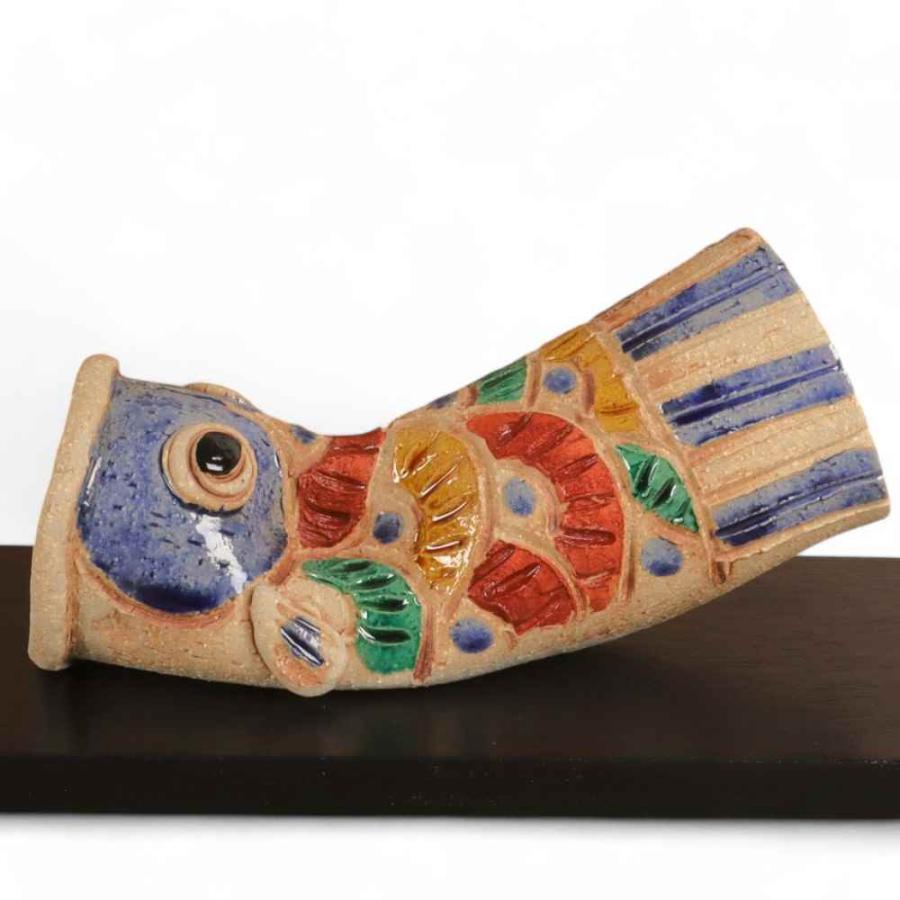 五月人形 コンパクト 陶器 小さい 鯉のぼり/ 人形師の手造り置物 ひさ