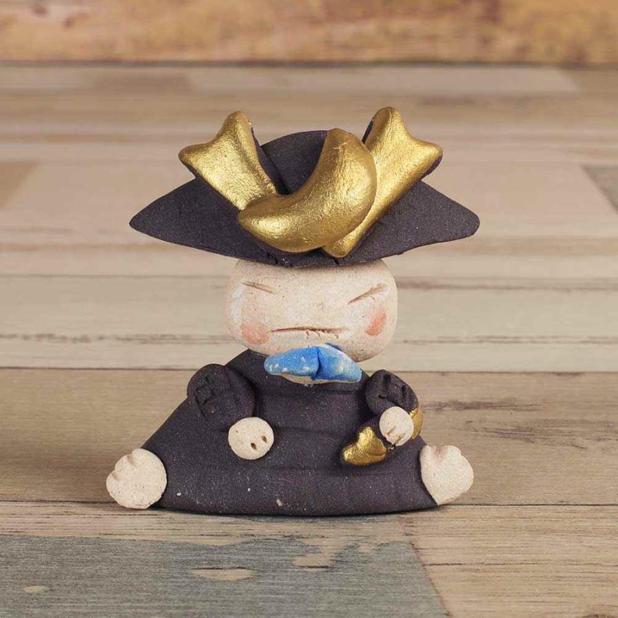 五月人形 コンパクト 陶器 小さい 大将 武将/ 人形師の手造り 濱田