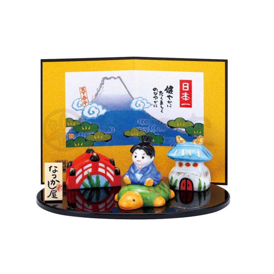 五月人形 コンパクト 陶器 小さい おとぎ話 浦島太郎/ 日本一わらべ