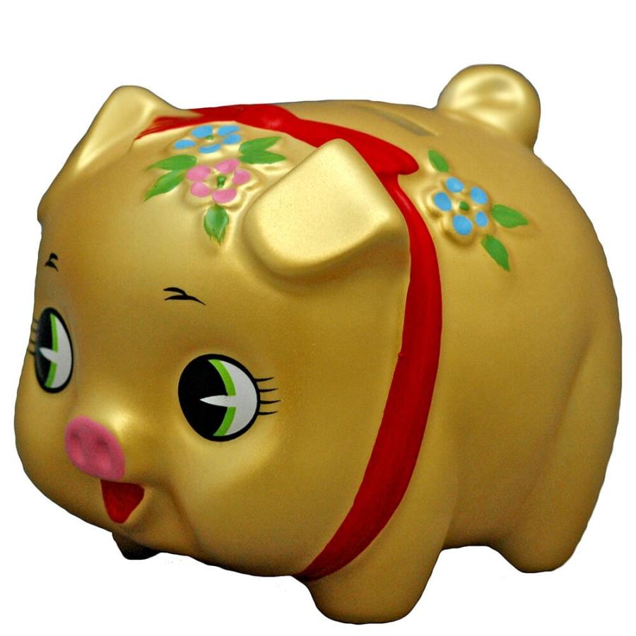 金の豚 縁起物 招財 金運 置物 ブタ/ 金豚ちゃん パール金貯金箱 金の豚 縁起物 招財 金運 置物 ブタ/ 金豚ちゃん パール金貯金箱