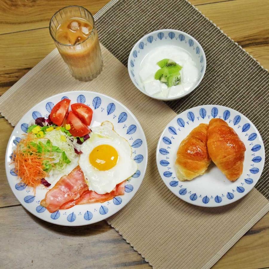 軽量 薄手 白磁 大皿/ ハーブミント7.0皿 直径22.3cm /食洗機OK 電子