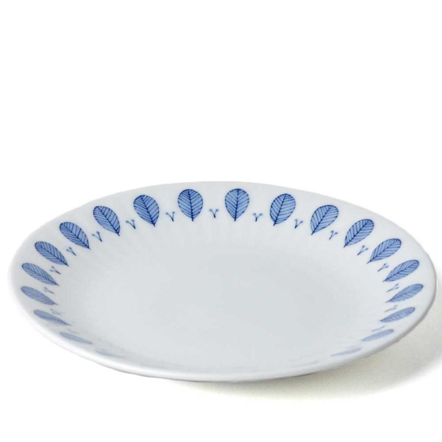 軽量 薄手 白磁 大皿/ ハーブミント7.0皿 直径22.3cm /食洗機OK 電子