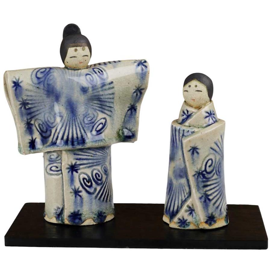 雛人形 コンパクト 陶器 小さい 可愛い ひな人形 人形師の手造りひな人形 中島奈緒子作/ 奈緒子作 御深井更紗立雛 /ミニチュア 初節句 お雛様 おひな様 雛飾り（Yahoo!・美濃のちゃわん屋さん 古林恩羅院）