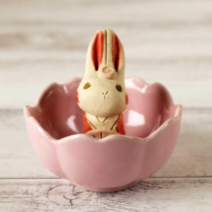 雛人形 コンパクト 陶器 小さい 可愛い ひな人形/ 桜花うさぎ雛 雛人形 コンパクト 陶器 小さい 可愛い ひな人形/ 桜花うさぎ雛