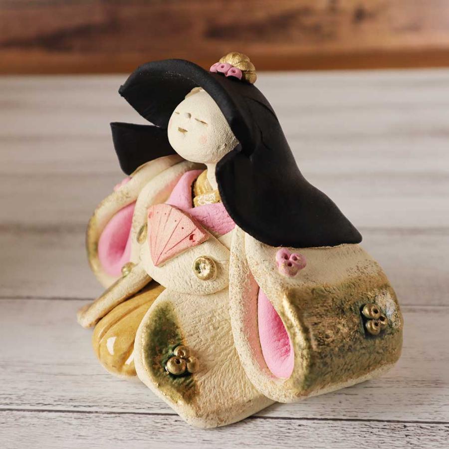 雛人形 コンパクト 陶器 小さい 可愛い ひな人形/ 弥生窯作 錦彩内裏雛