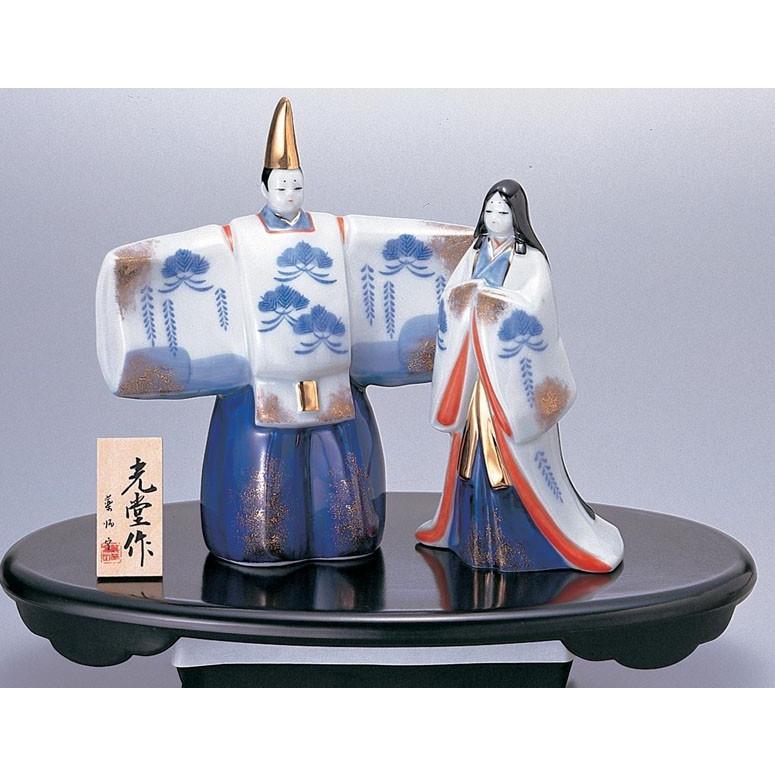 雛人形 コンパクト 陶器 小さい 可愛い ひな人形/ 染錦立雛 雛人形 コンパクト 陶器 小さい 可愛い ひな人形/ 染錦立雛