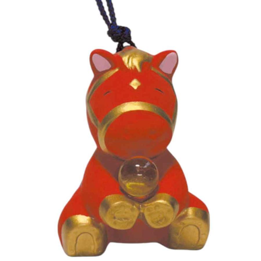 干支 午 置物 馬 うま 2026年/ 招き馬土鈴（赤） /粗品 販促 景品 縁起