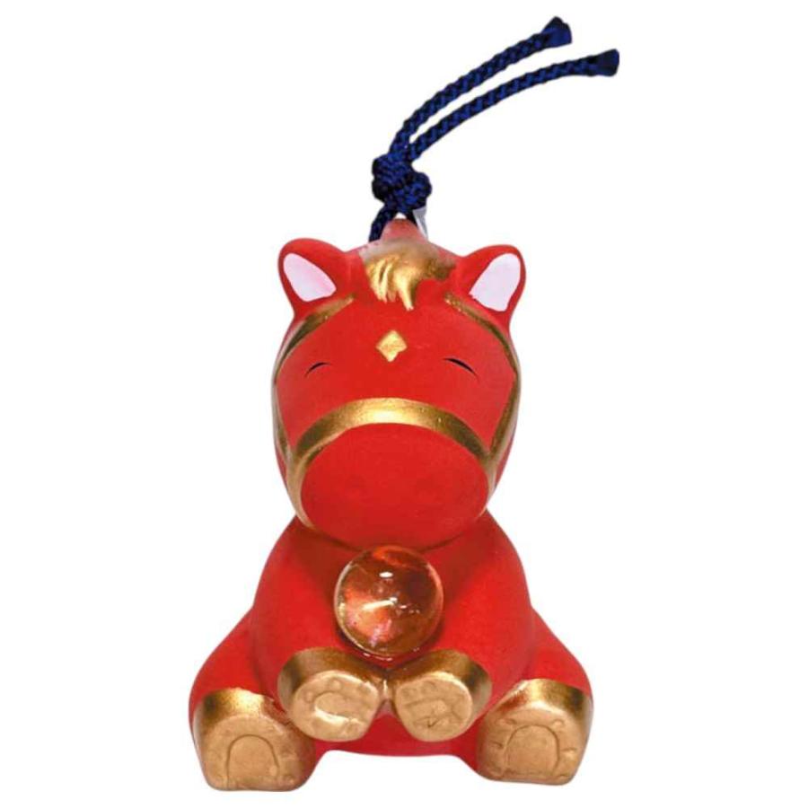 干支 午 置物 馬 うま 2026年/ 招き馬土鈴（赤） /粗品 販促 景品 縁起