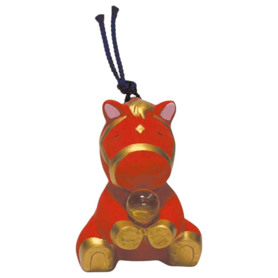 干支 午 置物 馬 うま 2026年/ 招き馬土鈴（赤） /粗品 販促 景品 縁起