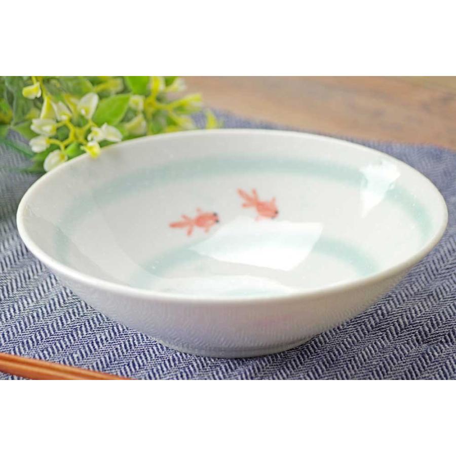 食器 金魚 清涼/ すいすい金魚 5.0浅鉢 /小鉢 可愛い 夏の食卓 : 美濃