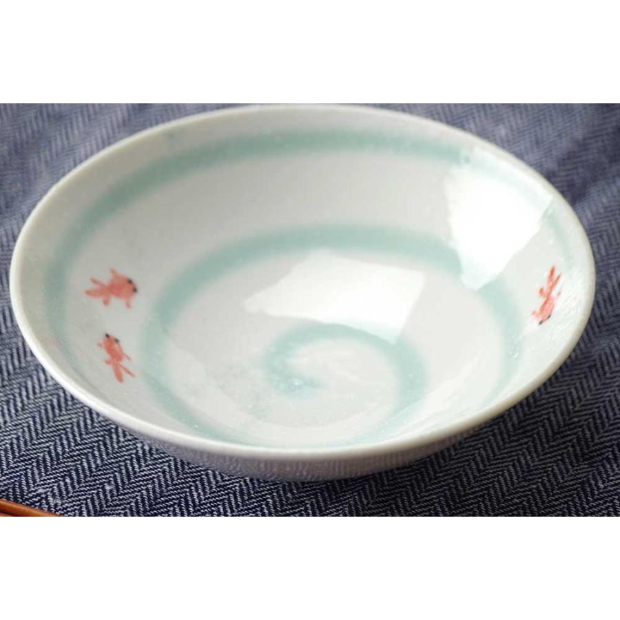 食器 金魚 清涼/ すいすい金魚 5.0浅鉢 /小鉢 可愛い 夏の食卓 : 美濃