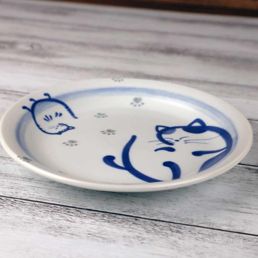 和風 墨絵風 軽い ねこ 猫グッズ 和食器 小皿 取り皿/ まろび猫 軽量