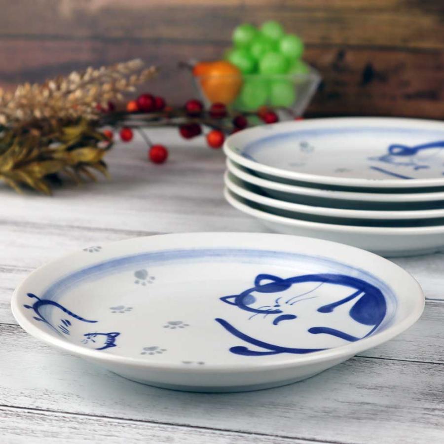 和風 墨絵風 軽い ねこ 猫グッズ 和食器 小皿 取り皿/ まろび猫 軽量