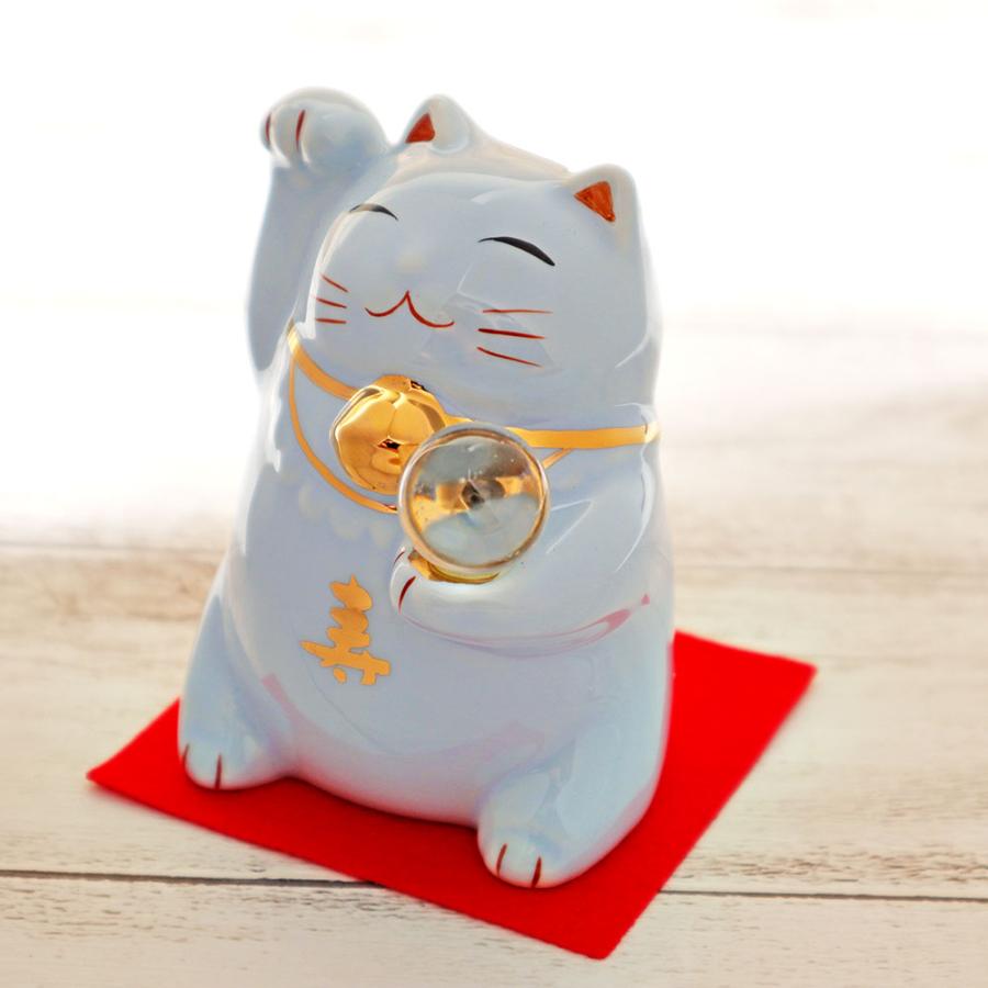 風水 招き猫 開運 招福 仕事/ 風水玉持ち招き猫 青 /家庭用 贈り物