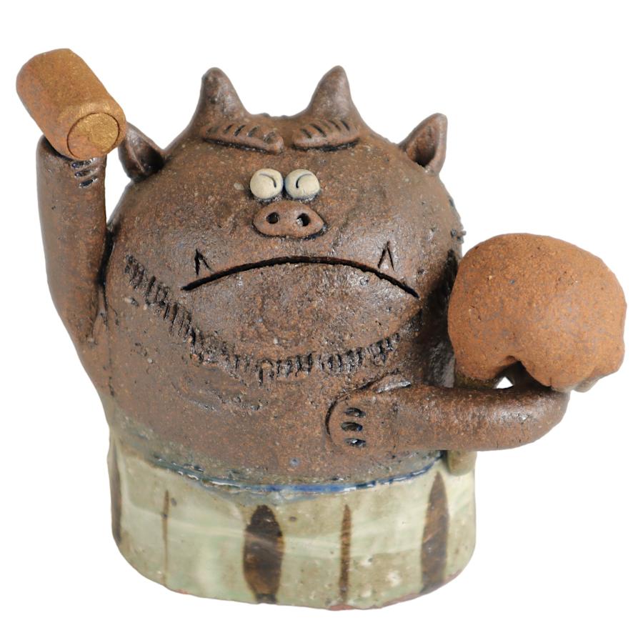 節分 鬼 ペア 笑う門には福来たる 人形師の手造り置物 伊藤仁作/ 福鬼