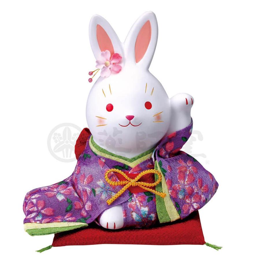 うさぎ 和風 置物 可愛い 和の縁起物 錦彩ちりめん花うさぎ 左手上げ 大 おもてなし 接客 開店祝い プレゼント 贈り物 Natsu1415 美濃のちゃわん屋さん 古林恩羅院 通販 Yahoo ショッピング