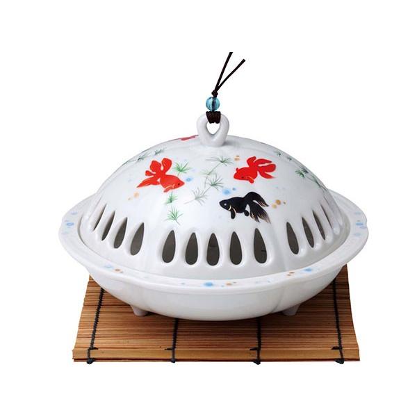 22 新作 蚊取り線香入れ おしゃれ 陶器 蚊取り線香ホルダー アウトドア 香炉風金魚蚊遣器 キャンプ 屋外 Cisama Sc Gov Br