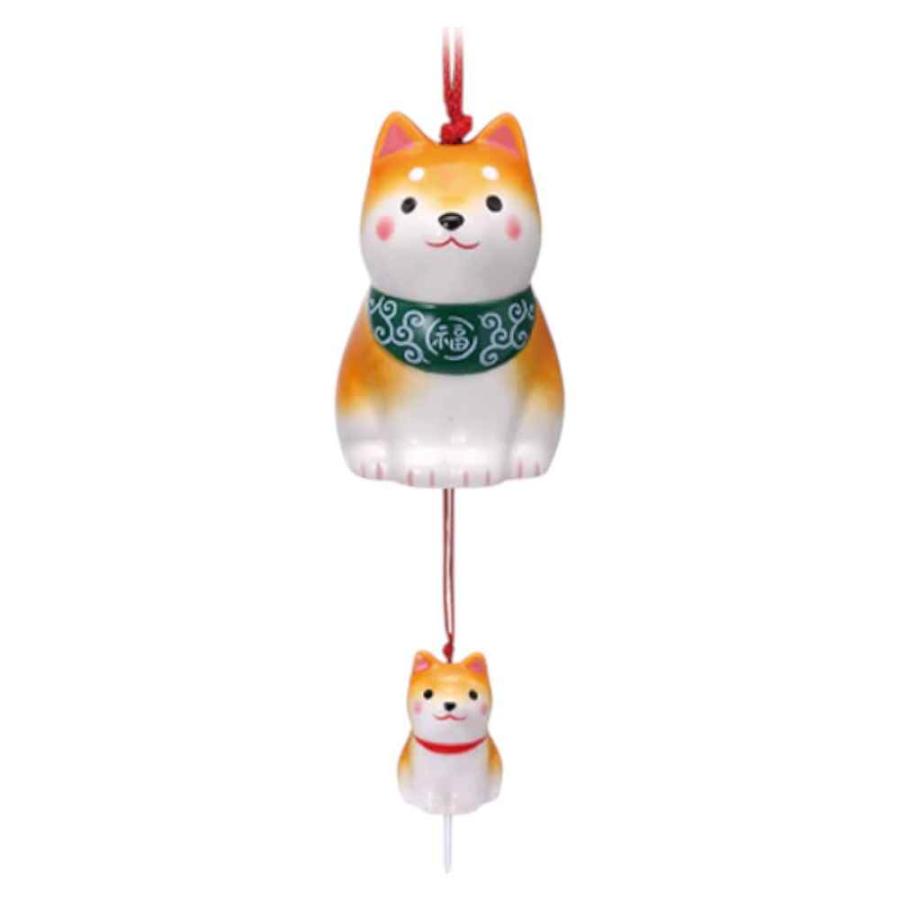 風鈴 陶器/ わんこ日和柴犬親子風鈴 /夏のインテリア 涼風 クールビズ