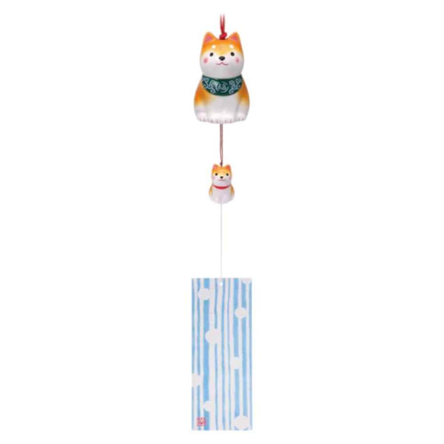 風鈴 陶器/ わんこ日和柴犬親子風鈴 /夏のインテリア 涼風 クールビズ