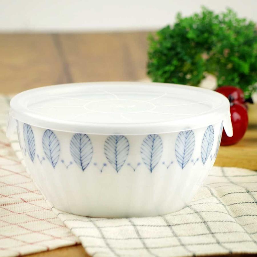 軽量 薄手 白磁 中鉢/ ノンラップ 中鉢 ハーブミント 蓋付 直径13.3cm /食洗機OK 電子レンジOK 家庭用 業務用 ナチュラル食器 |  | 01